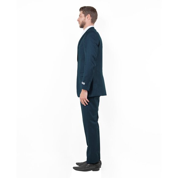 Sharkskin Slim Fit Mens 2-Piece Suit, Mid Navy - Picture 3 of 7